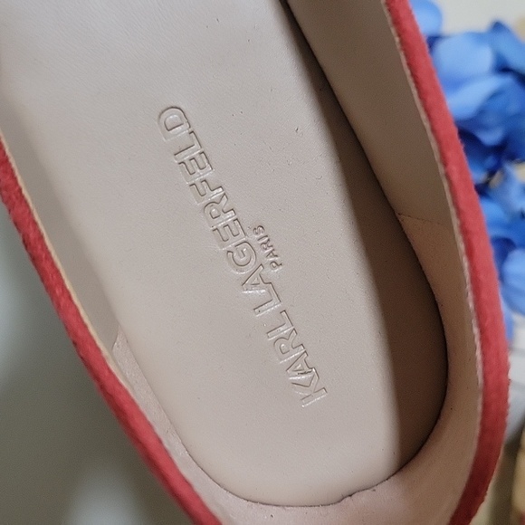 Karl Lagerfeld Mari Embellished Espadrilles Red 8.5 size . - Picture 6 of 8